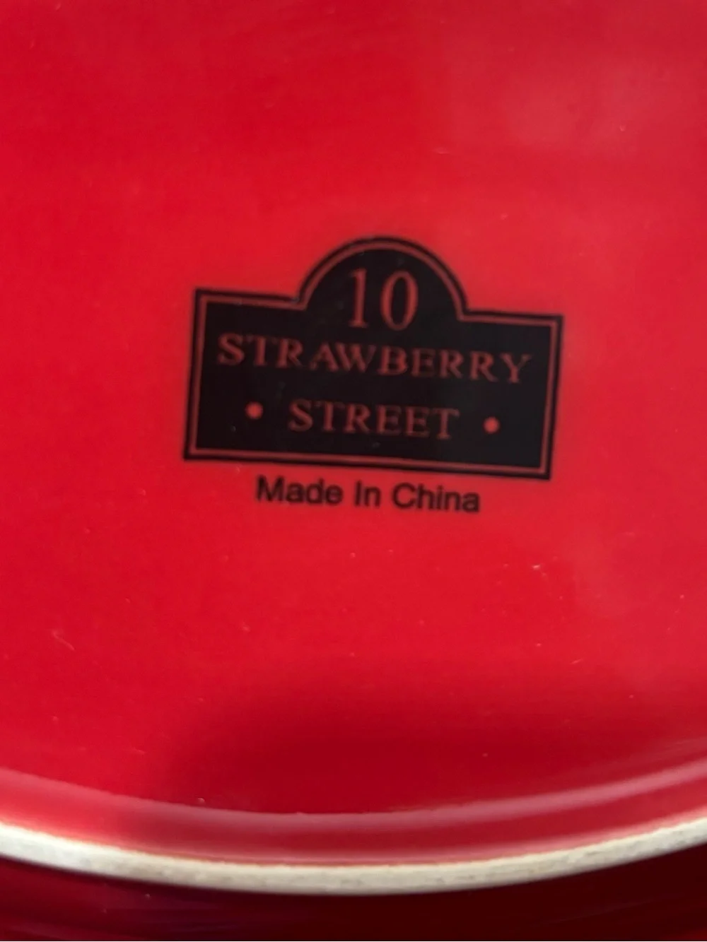 10 STRAWBERRY STREET 7 x 10” Red Decorative Ceramic Serving Platter